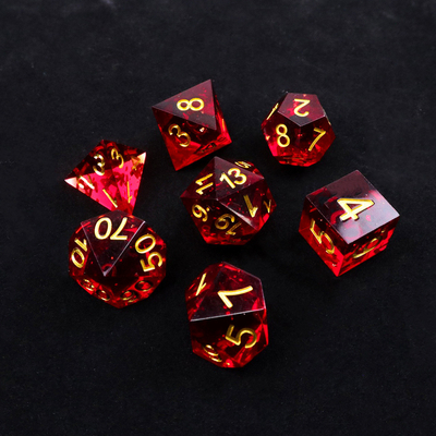 Rosso mela di melograno resina naturale dadi set gioco desktop dominio magico preferito avventura Dnd dadi