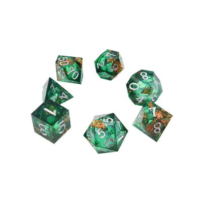 Gioco da tavolo multi-faccettato di resina naturale di alluminio verde Border Gate