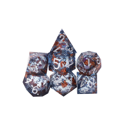 Gioco da tavolo multi-faccettato di resina naturale in oro di foglio grigio Dice Border Gate