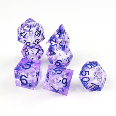 PurpleWhite flow sand sky number resina multi-faceted gioco di dadi suite drago e dungeon city dnd dadi