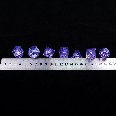 PurpleWhite flow sand sky number resina multi-faceted gioco di dadi suite drago e dungeon city dnd dadi
