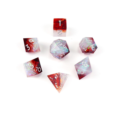 Bianco più rosso minerale resina gioco da tavolo a dadi set dnd dadi