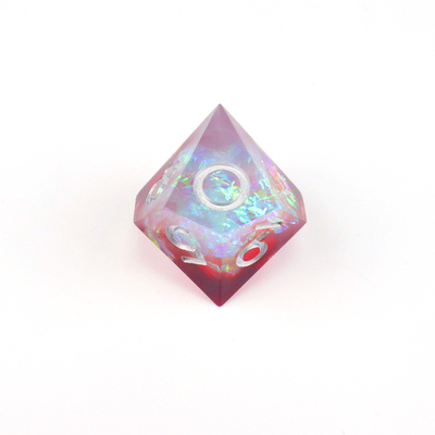 Bianco più rosso minerale resina gioco da tavolo a dadi set dnd dadi