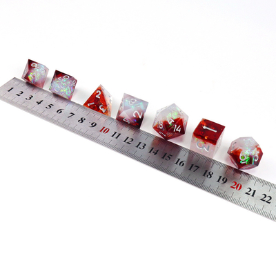 Bianco più rosso minerale resina gioco da tavolo a dadi set dnd dadi