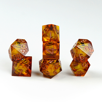 Rimani sveglio fino a tardi Eyead più giallo resina gioco da tavolo dadi set dnd dadi