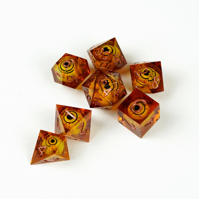 Rimani sveglio fino a tardi Eyead più giallo resina gioco da tavolo dadi set dnd dadi