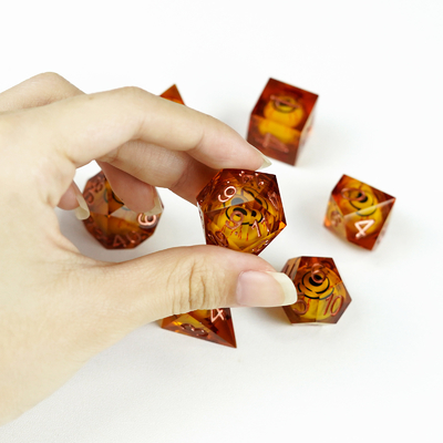 Rimani sveglio fino a tardi Eyead più giallo resina gioco da tavolo dadi set dnd dadi