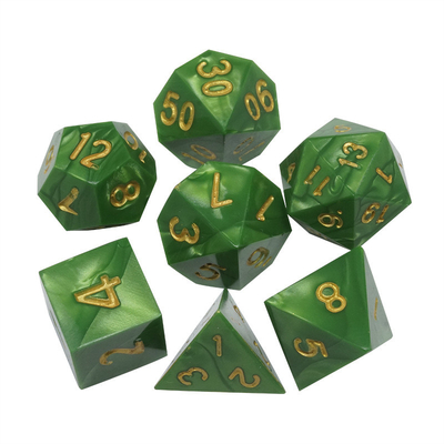 Green Marble Resina Naturale RPG Dice Multi - Noodle Dnd Dice Set