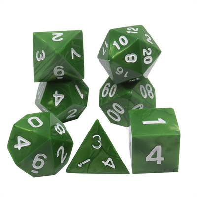 Green Marble Resina Naturale RPG Dice Multi - Noodle Dnd Dice Set