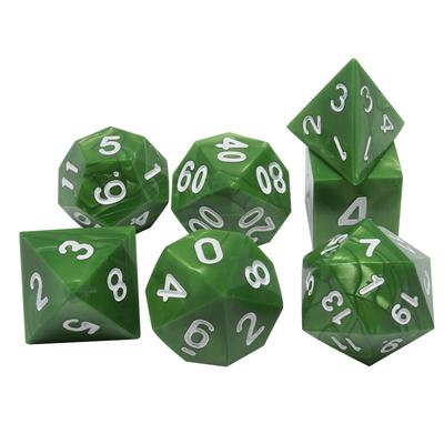 Green Marble Resina Naturale RPG Dice Multi - Noodle Dnd Dice Set