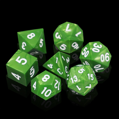 Green Marble Resina Naturale RPG Dice Multi - Noodle Dnd Dice Set