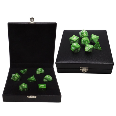 Green Marble Resina Naturale RPG Dice Multi - Noodle Dnd Dice Set