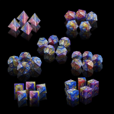 Tre colori di resina di marmo Rpg dadi con logo universale
