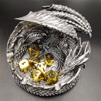 Champagne Colore Oro Metallo Dici poliedrici Set di dadi per gioco da scrivania