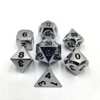 Champagne Colore Oro Metallo Dici poliedrici Set di dadi per gioco da scrivania