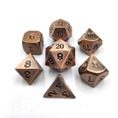 Champagne Colore Oro Metallo Dici poliedrici Set di dadi per gioco da scrivania
