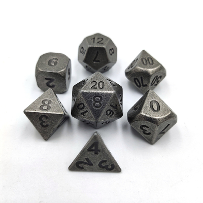 Champagne Colore Oro Metallo Dici poliedrici Set di dadi per gioco da scrivania
