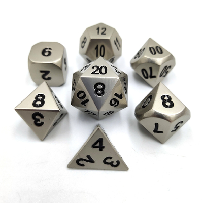 Champagne Colore Oro Metallo Dici poliedrici Set di dadi per gioco da scrivania