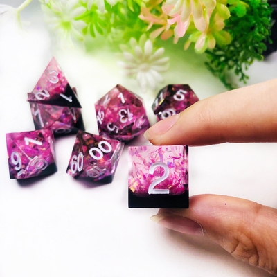 Il cuore dell'oceano colore lucido resina naturale gioco da tavolo a dadi set
