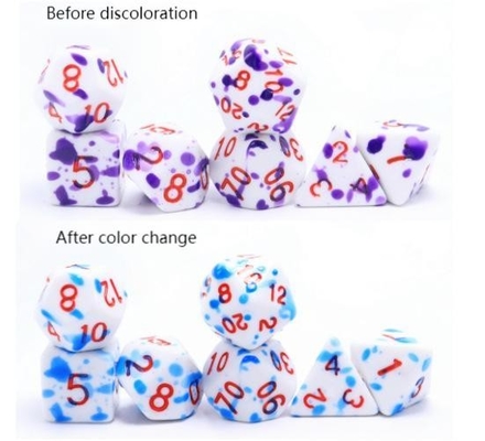 Alte temperature cambiamento colore graffiti colore fantasma resina gioco da tavolo dadi set dnd dadi