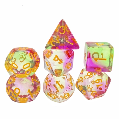 Colore resina cristallina gioco da tavolo di dadi set dnd dadi