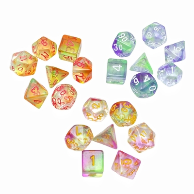 Colore resina cristallina gioco da tavolo di dadi set dnd dadi