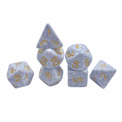 Fonte dorata macchie d'oro minerale minerale resina personaggio giocare a gioco da tavolo dadi set dnd dadi