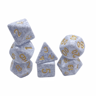 Fonte dorata macchie d'oro minerale minerale resina personaggio giocare a gioco da tavolo dadi set dnd dadi