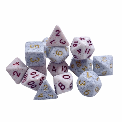 Fonte dorata macchie d'oro minerale minerale resina personaggio giocare a gioco da tavolo dadi set dnd dadi