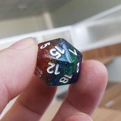 Shin Golden Powder Rainbow Resin Boarding Dice Set Dragone e Dungeon