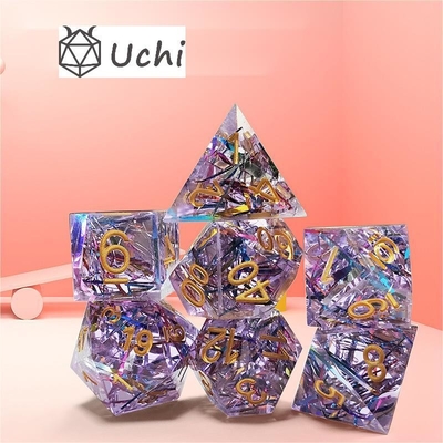Strisce di colore viola Resina Boarding Dice Set Dragone e Dungeon