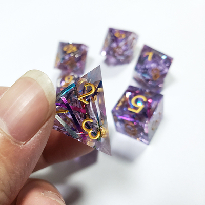 Strisce di colore viola Resina Boarding Dice Set Dragone e Dungeon
