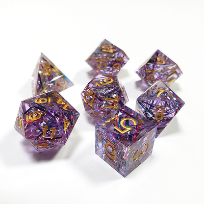Strisce di colore viola Resina Boarding Dice Set Dragone e Dungeon