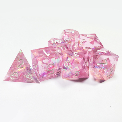 Rosso cristallo resina di bordo dadi set Drago e Dungeon