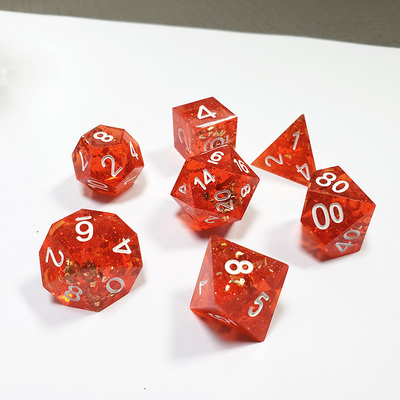 Pixel Pomegranate Rosso Cristallo Resina Di Dado Set Dnd Dado