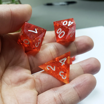 Pixel Pomegranate Rosso Cristallo Resina Di Dado Set Dnd Dado
