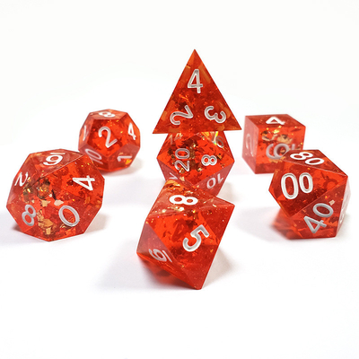 Pixel Pomegranate Rosso Cristallo Resina Di Dado Set Dnd Dado