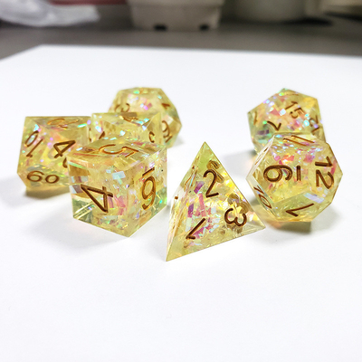 Giallo Cristallo Color Band Resina Boarding Dice Set Dnd Dice