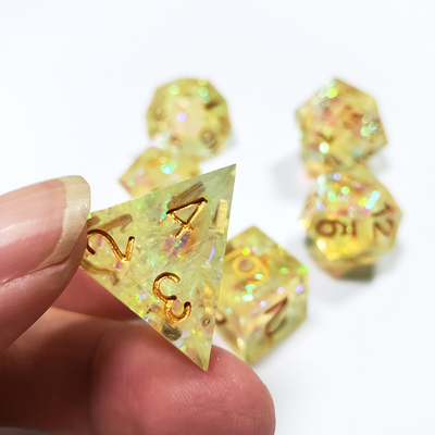 Giallo Cristallo Color Band Resina Boarding Dice Set Dnd Dice