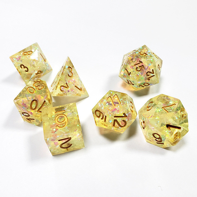 Giallo Cristallo Color Band Resina Boarding Dice Set Dnd Dice