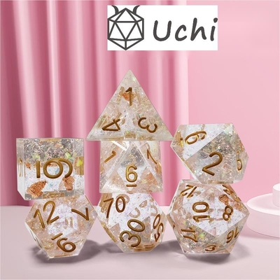 Fantasma cristallo colorato trasparente Resina Boarding Dice Set dnd dadi