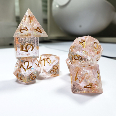 Fantasma cristallo colorato trasparente Resina Boarding Dice Set dnd dadi