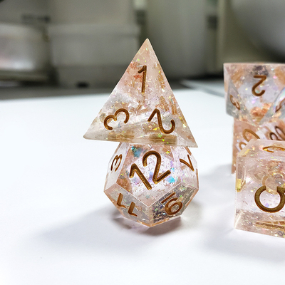 Fantasma cristallo colorato trasparente Resina Boarding Dice Set dnd dadi