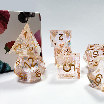 Fantasma cristallo colorato trasparente Resina Boarding Dice Set dnd dadi