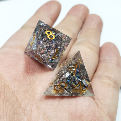 Banda di colore cristallino trasparente Resina Boarding Dice Set dnd dice