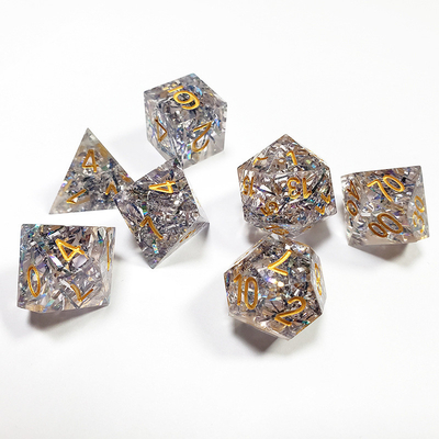 Banda di colore cristallino trasparente Resina Boarding Dice Set dnd dice