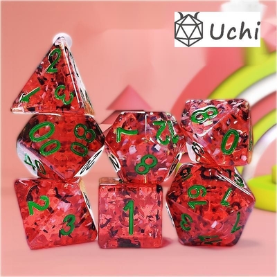 Pomigranata rossa Sequins Resina Boarding Dice Set e dadi
