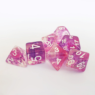 Colore rosa viola cielo stellato Resina Boarding Dice Set dnd dadi