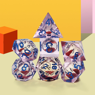 Sabbia di flusso rosso Resina multi-noodle gioco da tavolo dadi set dnd dadi
