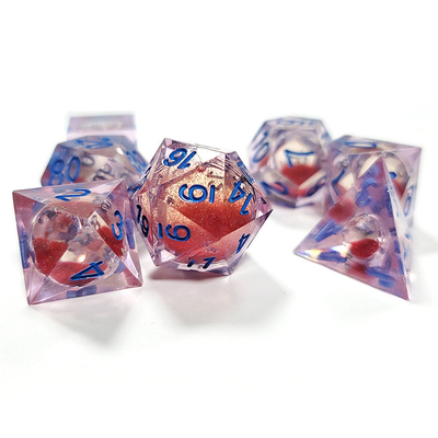 Sabbia di flusso rosso Resina multi-noodle gioco da tavolo dadi set dnd dadi